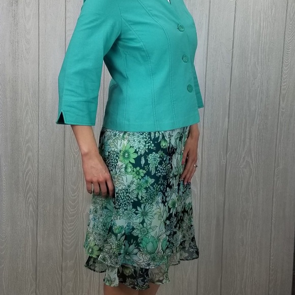 Miss Dorby 2-pc Floral Skirt Suit, sz 6P - Picture 2 of 7